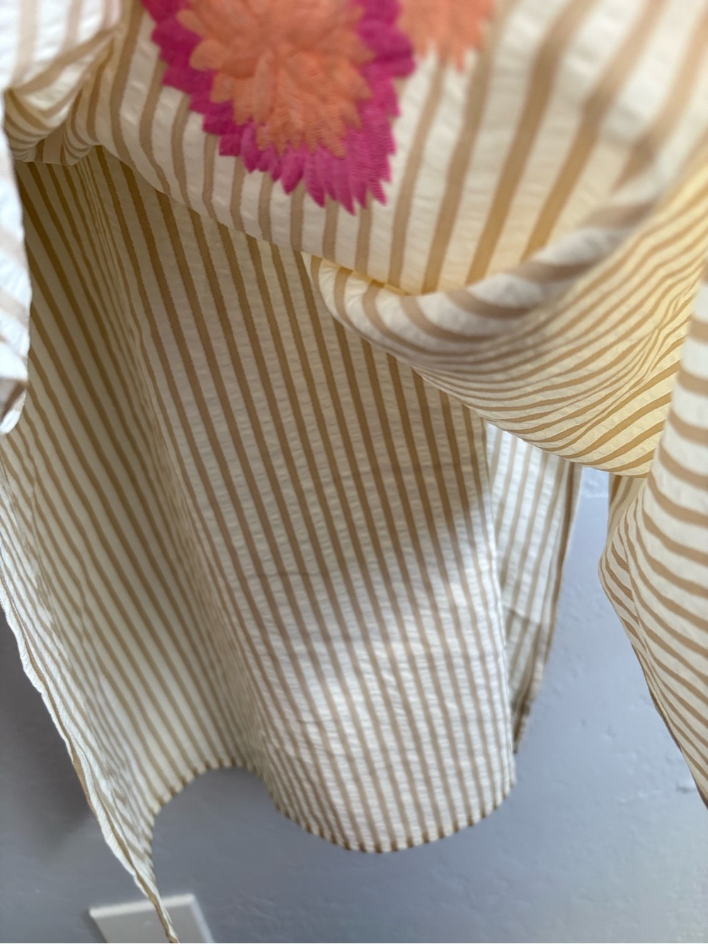 ❤️NEW entro Embroidered Floral Stripe Maxi Dress - Cream & Pink - Picture 10 of 13